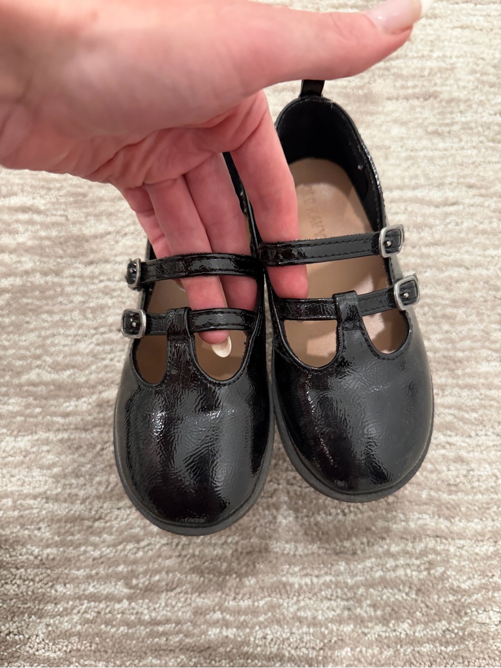 Old Navy Black Patent Double-Strap Mary Jane Kids Shoes